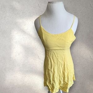 🏵 Forever 21 Bright Yellow Spagetti Strap Dress Sz S